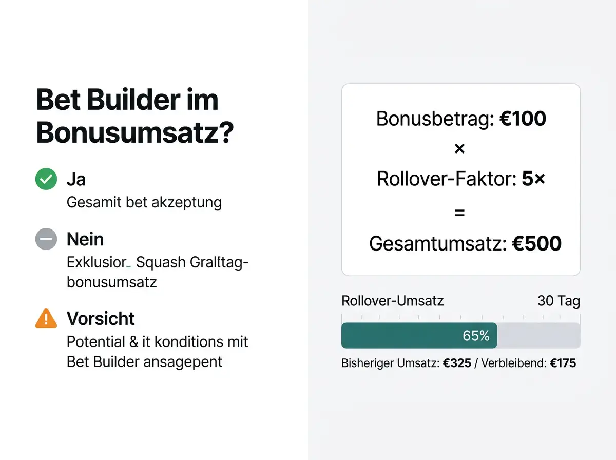 Bet Builder Squash und Bonusumsatz: Rollover-Regeln und Zulässigkeit bei deutschen Anbietern