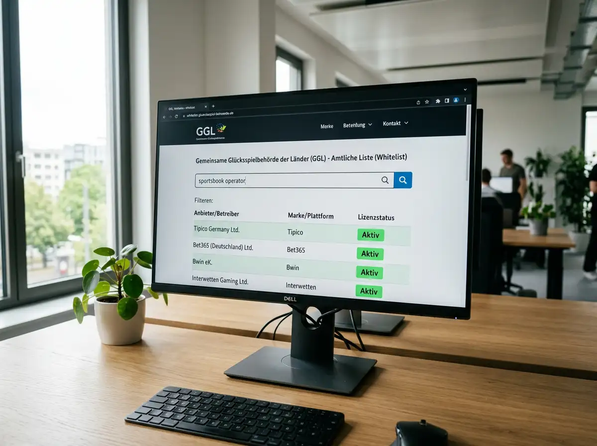 GGL-Whitelist Überprüfung eines Sportwetten-Anbieters auf Lizenzstatus in Deutschland