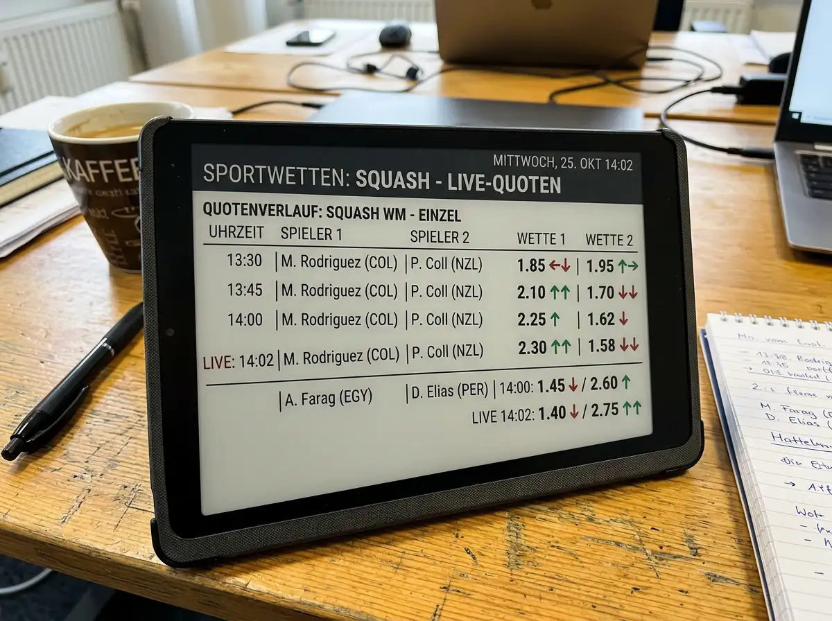 Quotenbewegung bei Squash-Turnierwetten: Wie Favoriten- und Außenseiterquoten sich entwickeln