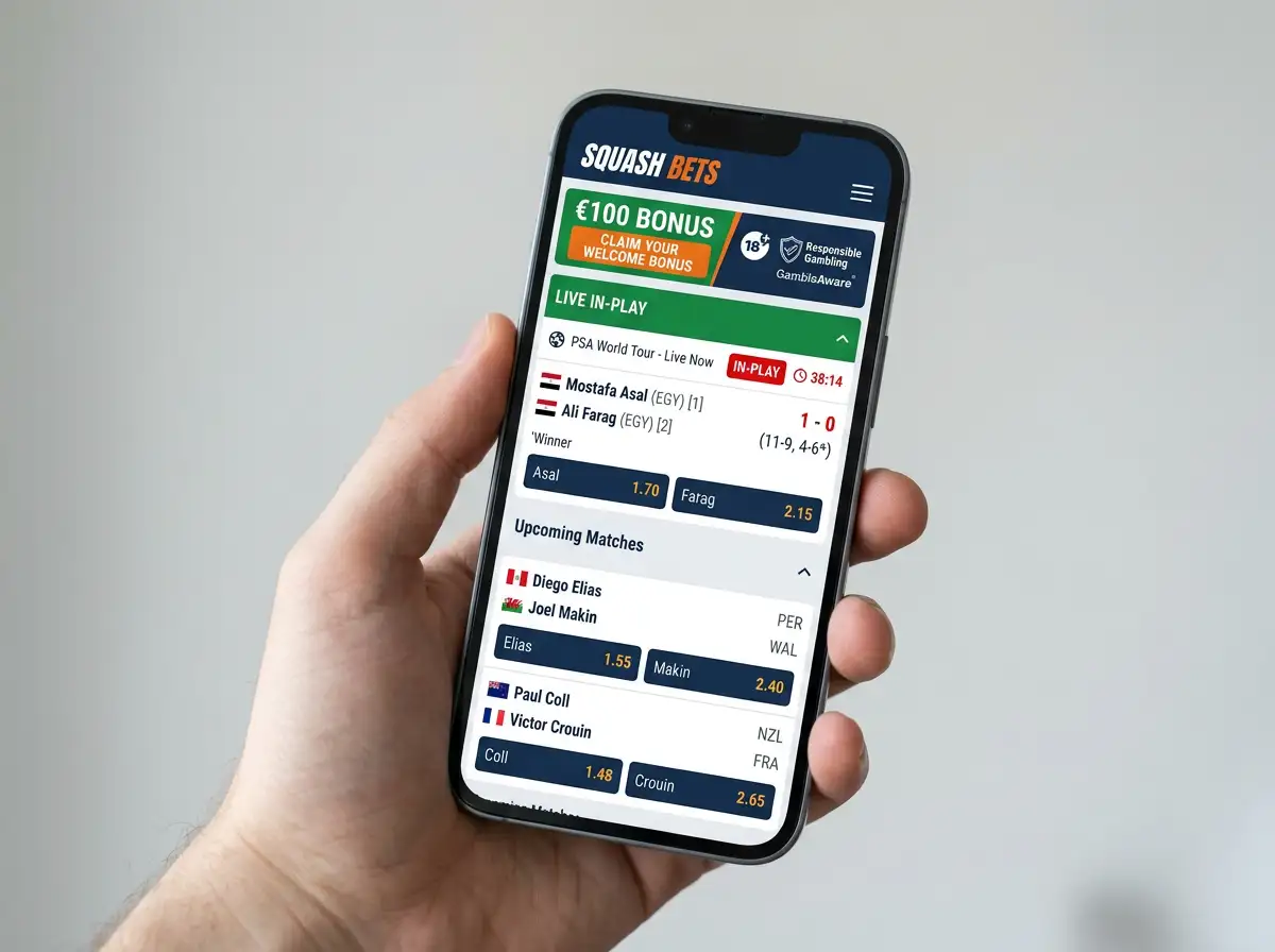 Squash Wetten App mobiles Wetten auf Squash in Deutschland iOS Android GGL-lizenzierte Anbieter
