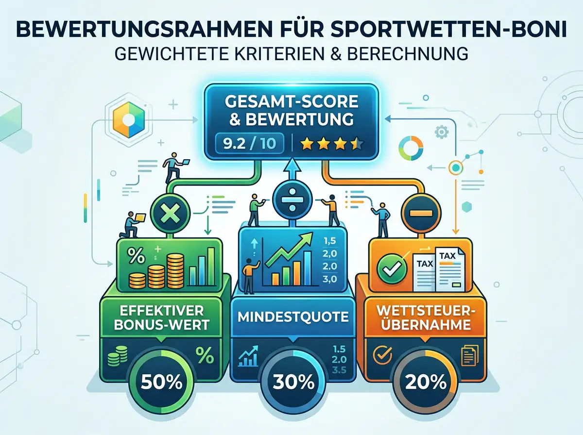 Bewertungskriterien für Squash Willkommensbonus – effektiver Wert, Mindestquote und Wettsteuer im Vergleich
